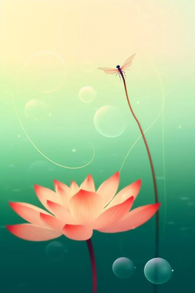 清新风格荷花花瓣简约背景(896x1344)