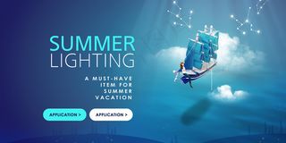 创意清新缤纷夏日夏天海报