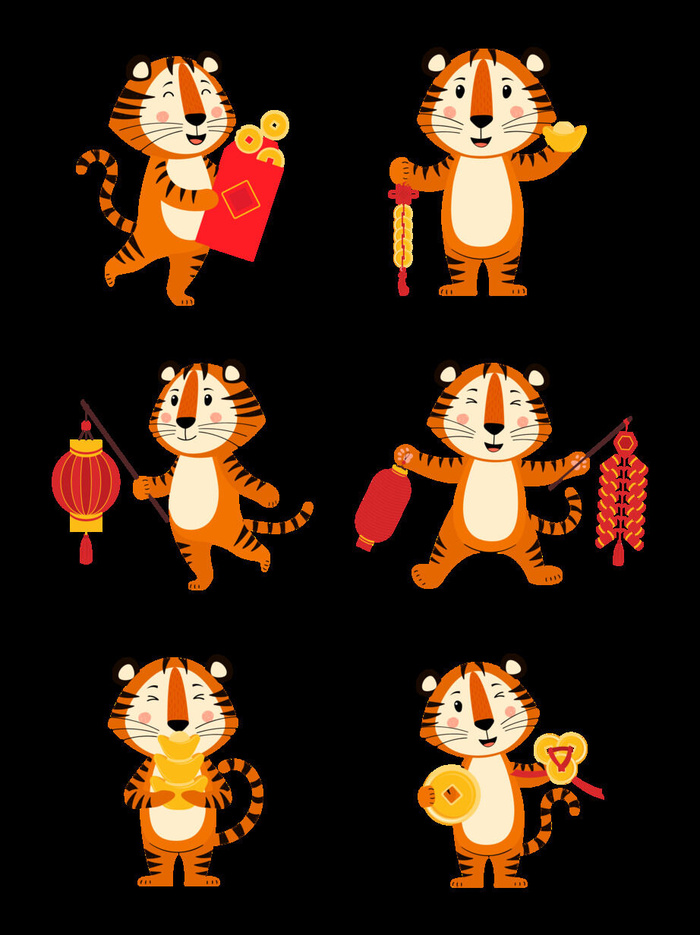设计创造老虎虎年新年素材