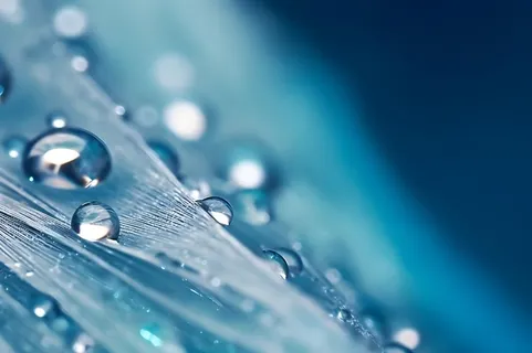 露珠蓝色清新大气背景