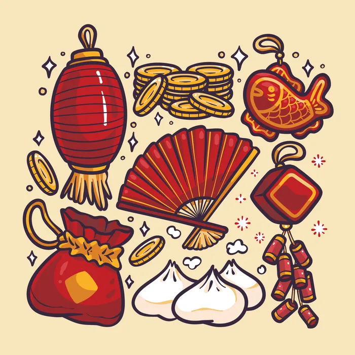 中国新年插图ai矢量模版下载