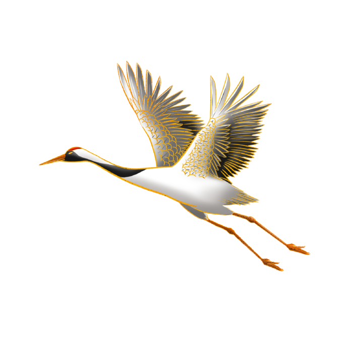 中国风古典中式国潮风手绘飞鹤图案仙鹤装饰素材PNG免抠插画元素