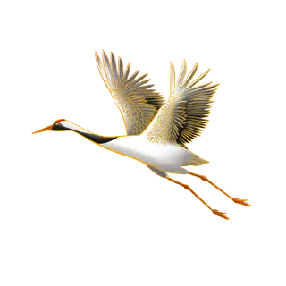 中国风古典中式国潮风手绘飞鹤图案仙鹤装饰素材PNG免抠插画元素