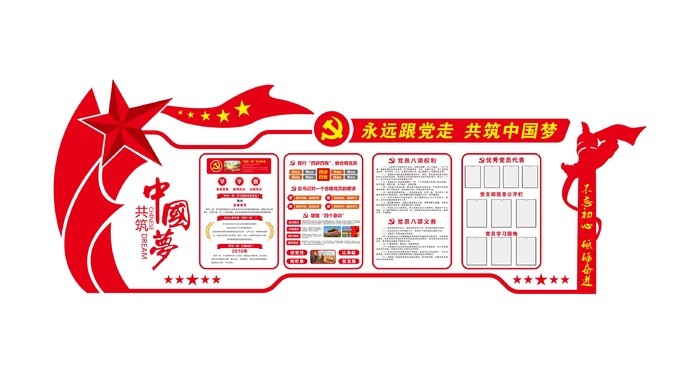 党建文化宣传栏cdr矢量模版下载