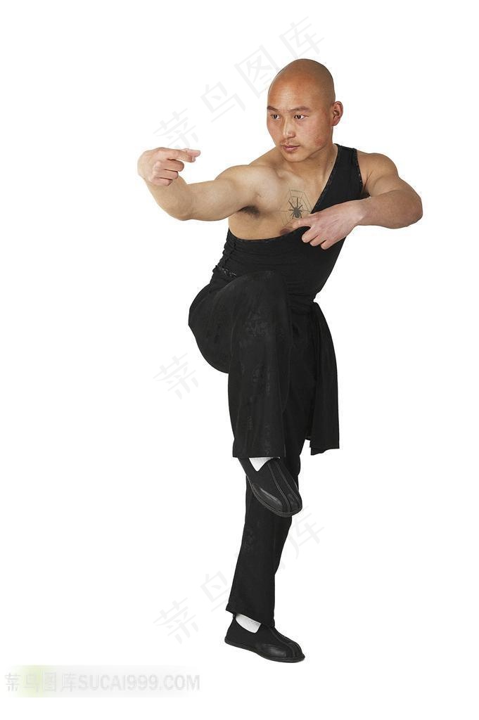 练功的和尚特写素材