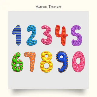 3D立体卡通生日数字插画元素