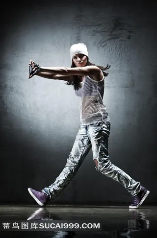 活力四射的潮流范舞者创意摄影高清图片