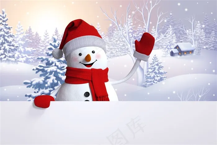 圣诞节节日装饰雪人高清图片