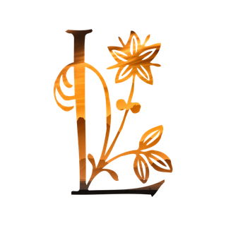 字母L金黄色插画海报