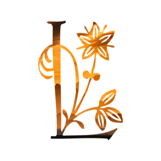 字母L金黄色插画海报