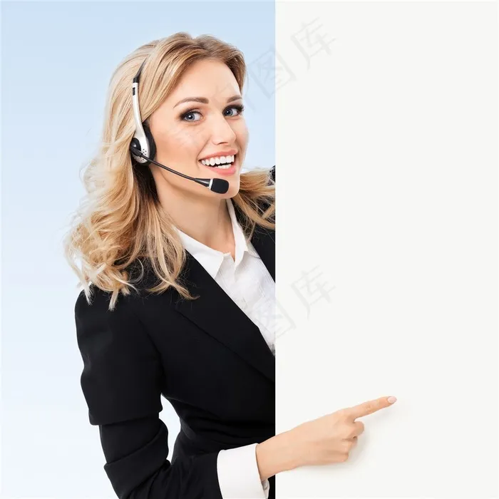 戴上耳麦的职业美女素材