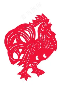 鸡的剪纸图片