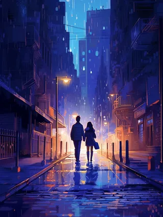 520情侣浪漫时刻主题插画