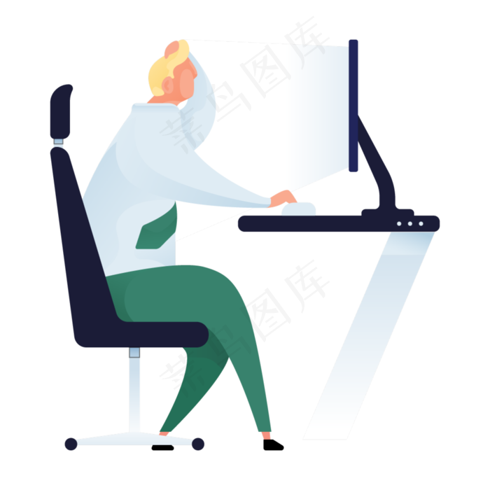 看计算机人物免抠图