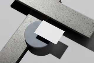 石块背景正反面高档轻奢名片样机