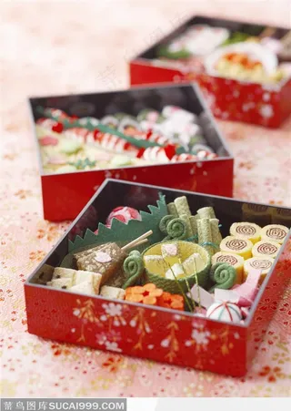 日本传统元素-精美的糖果糕点礼盒