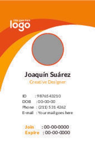 橙色工作证名片