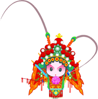 卡通京剧戏剧人物脸谱插画PNG图片 国潮中国风Q版戏剧人物PS素材