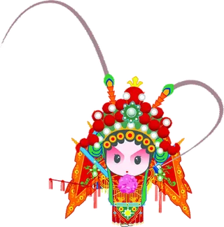 卡通京剧戏剧人物脸谱插画PNG图片 国潮中国风Q版戏剧人物PS素材