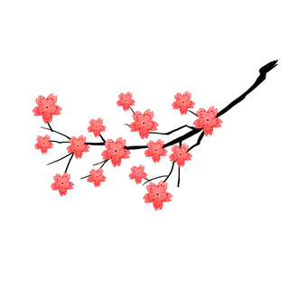 春天浪漫粉红色樱花手绘樱花梅花桃花花朵图片PNG免扣素材