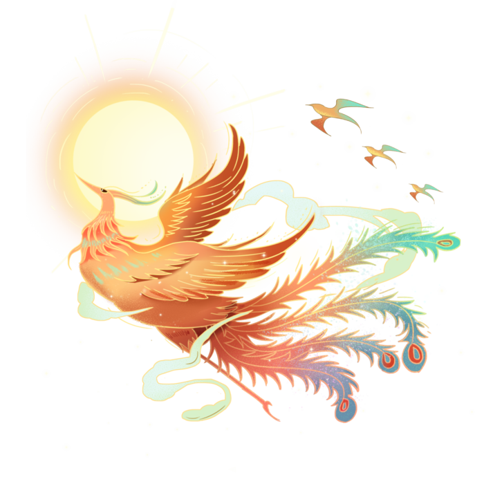 国潮仙鹤插画免扣素材设计素材