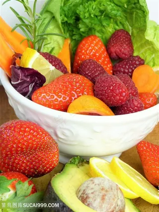 唯美新鲜的素食水果