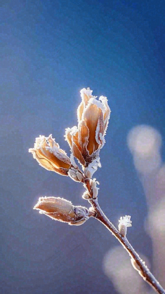 冬天白霜覆盖的植物立冬霜降小雪大雪冬至摄影图(816x1456)