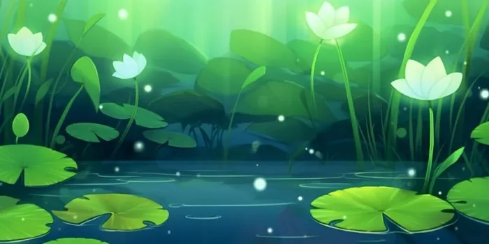 绿色水草荷叶背景(1536x768)