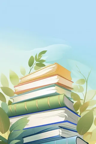 黄绿色清新渐变书籍背景