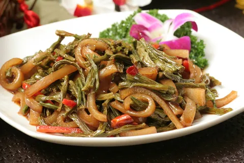 干豆角炒猪皮18元