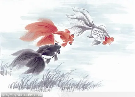 水墨画金鱼
