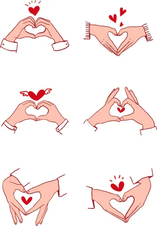 情人节手势图标