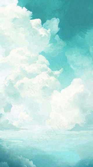 海洋海面蓝天云层白云清新春天夏天阳光，立夏夏至大暑小暑