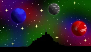 元宇宙世界风景天空背景墙