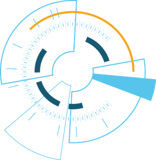 扇形线条蓝色科技kv主视觉