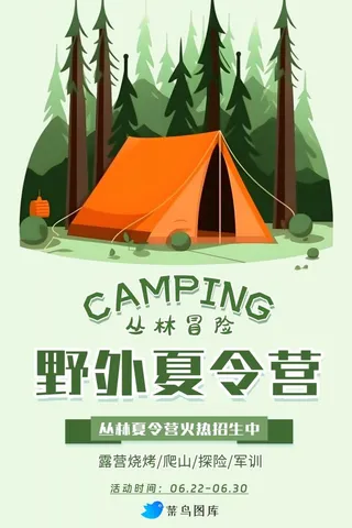野外夏令营探险招生海报
