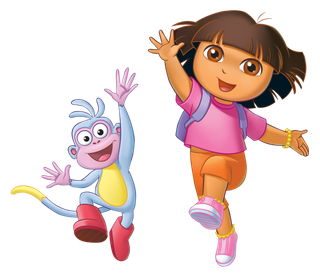 女孩猴子击掌欢呼