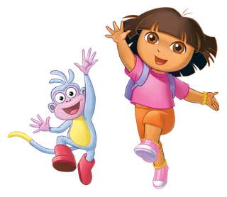 女孩猴子击掌欢呼