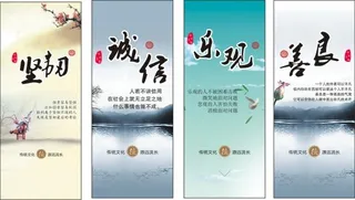 坚韧 诚信 乐观 善良展板竖版