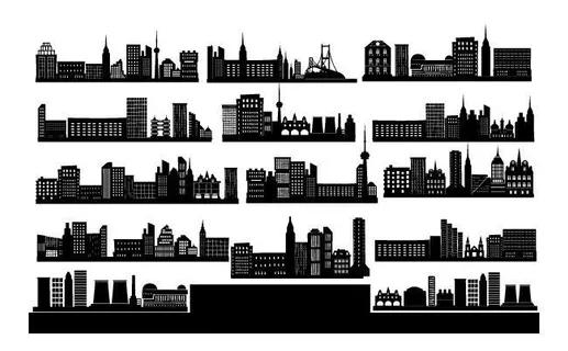 分析图素材图标集合景观建筑立面插画场景AI矢量图形设计