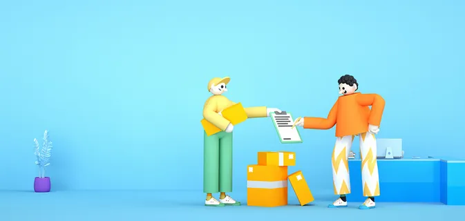 3d人物c4d快递运输签收人物 3d人物c4d快递运输签收人物