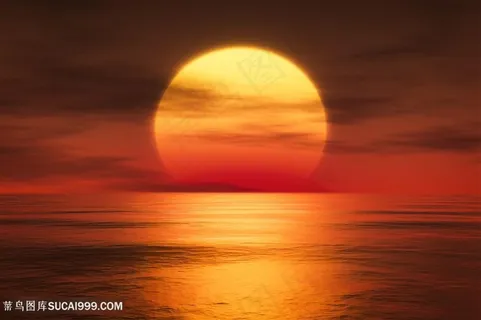 海边夕阳风景图片素材