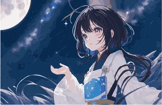 少女星空插画