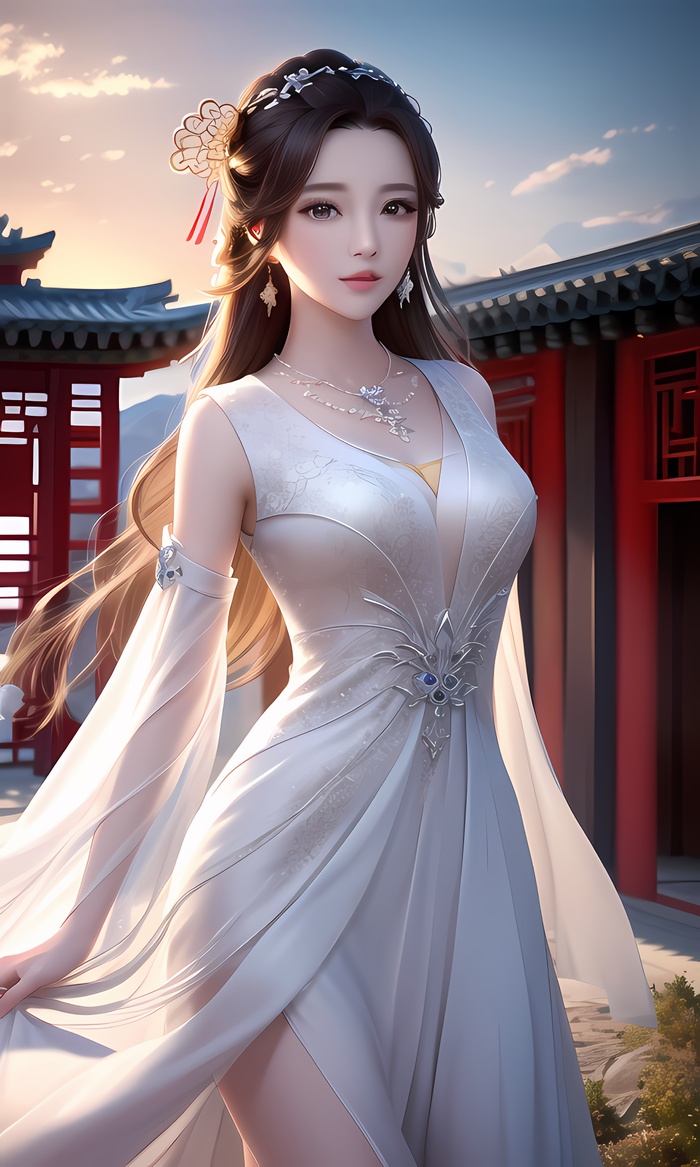 AI小姐姐美女二次元绘画古装大眼头饰漂亮027
