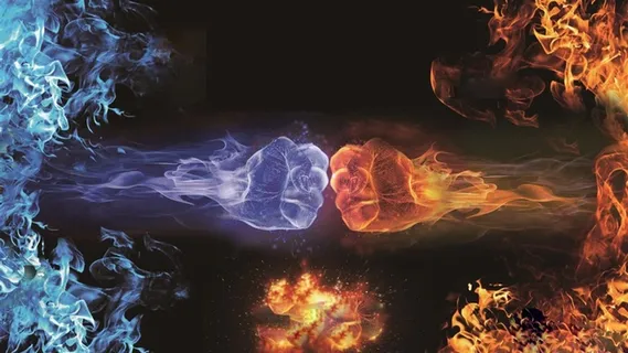 火拳与冰拳相撞