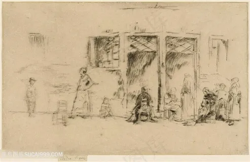 惠斯勒素描高清乡村建筑装饰画 惠斯勒素描高清乡村建筑装饰画