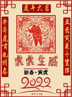 虎年新年海报展板psd模板新年快乐虎年大吉 虎年新年海报展板psd模板新年快乐虎年大吉
