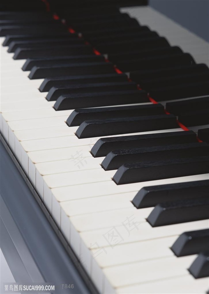 乐器-钢琴键局部特写