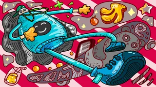 卡通涂鸦街头彩色墙绘壁纸插画儿童创意嘻哈漫画图集PSD素材