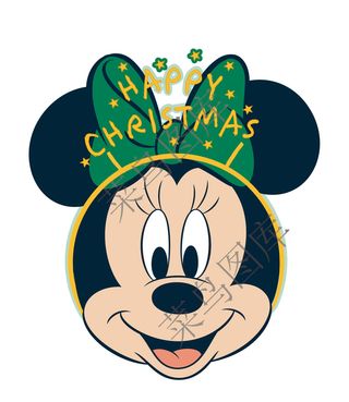 绑蝴蝶结米老鼠矢量图